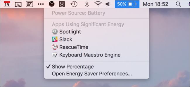 turn on time left on battery for mac on os sierra